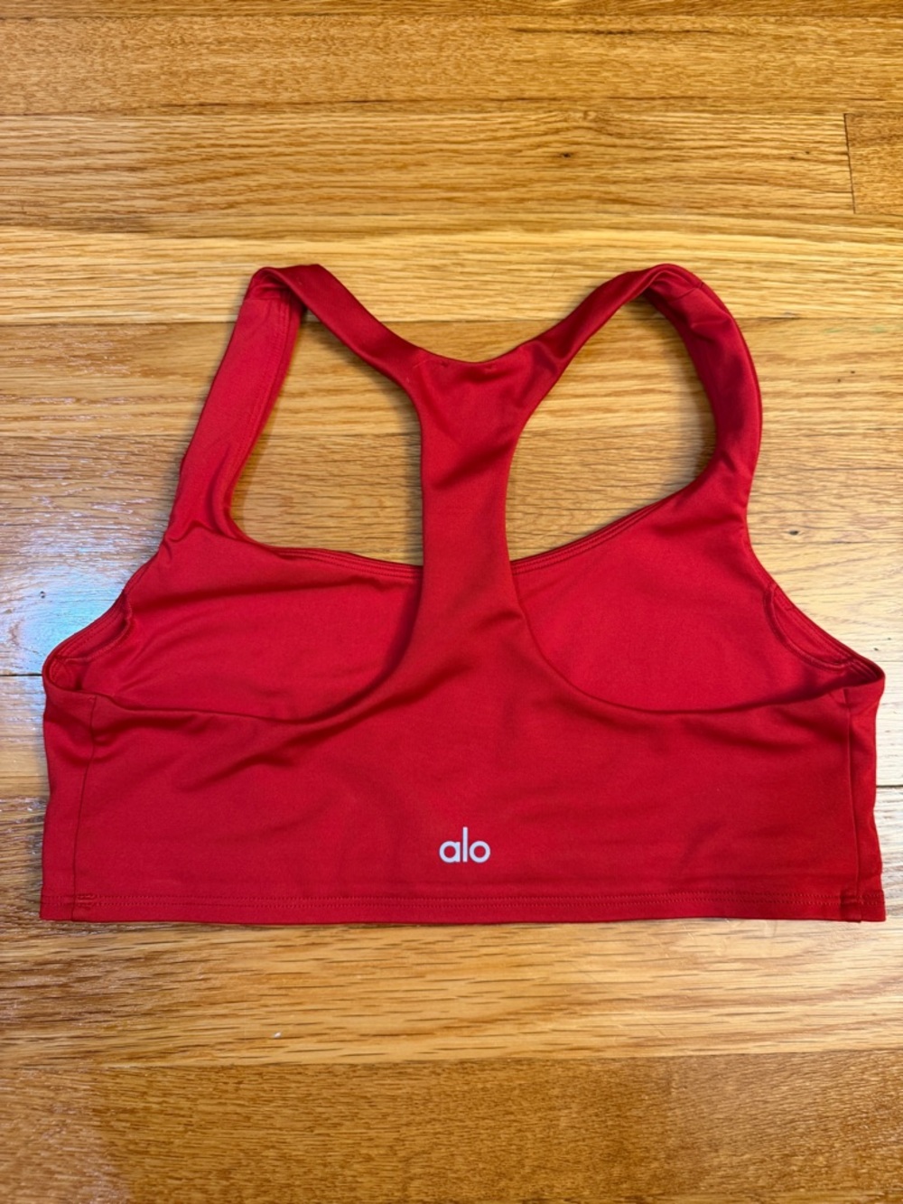 ALO Yoga Racerback Sports Bra in Red - Size Large